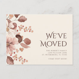 New Home Terracotta Blush Floral Moving Aankondigingskaart
