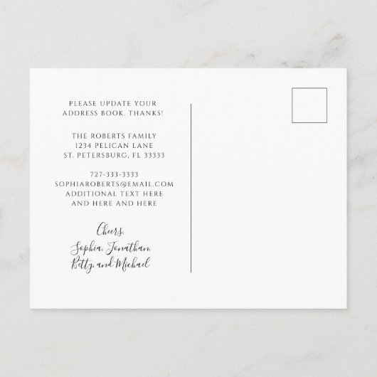 New Home Terracotta Blush Floral Moving Aankondigingskaart (Achterkant)