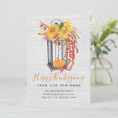 New Home Thanksgiving Floral Pumpkin Herfst Moving Aankondiging (Staand voorkant)