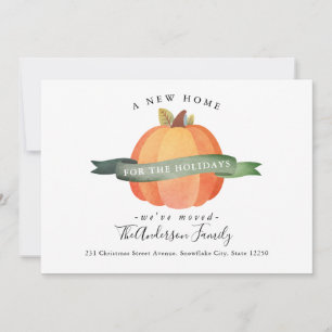 New Home Thanksgiving Pumpkin Moved Holiday Moving Aankondiging