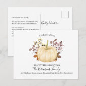 New Home Thanksgiving Pumpkin Moved Holiday Moving Aankondigingskaart (Voorkant / Achterkant)