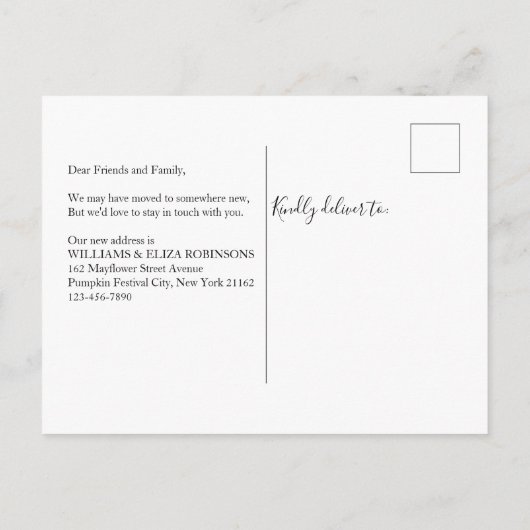 New Home Thanksgiving Pumpkin Moved Holiday Moving Aankondigingskaart (Achterkant)