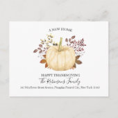New Home Thanksgiving Pumpkin Moved Holiday Moving Aankondigingskaart (Voorkant)
