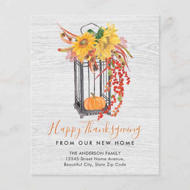 New Home Thanksgiving Pumpkin Moving Announcement (Voorkant)