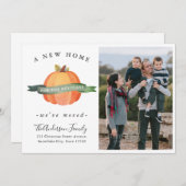 New Home Thanksgiving Pumpkin Photo Holiday Moveme Aankondiging (Voorkant / Achterkant)