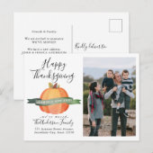 New Home Thanksgiving Pumpkin Photo Holiday Moveme Aankondigingskaart (Voorkant / Achterkant)