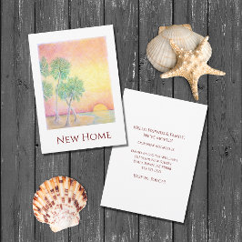 New Home Tropical Beach Moving Announge Aankondiging