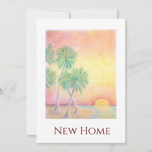 New Home Tropical Beach Moving Announge Aankondiging (Voorkant)