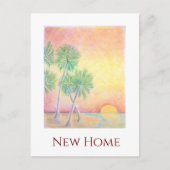 New Home Tropical Beach Moving Announge Aankondigingskaart (Voorkant)