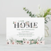 New Home We hebben Floral Moving Announcement verp Aankondiging (Staand voorkant)