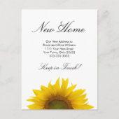 New Home Yellow Sunflower Rustic Aankondigingskaart (Voorkant)