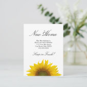 New Home Yellow Sunflower Rustic Aankondigingskaart (Staand voorkant)