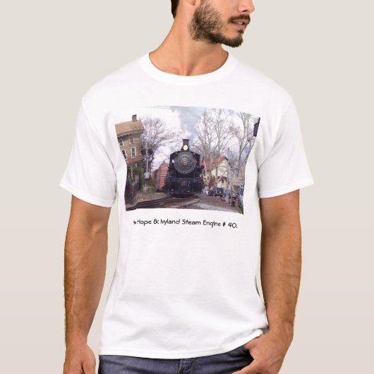 New Hope & Ivyland Railroad Steam Engine # 40 T-shirt (Voorkant)