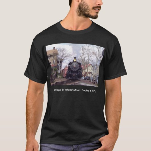 New Hope & Ivyland Railroad Steam Engine # 40 T-shirt (Voorkant)