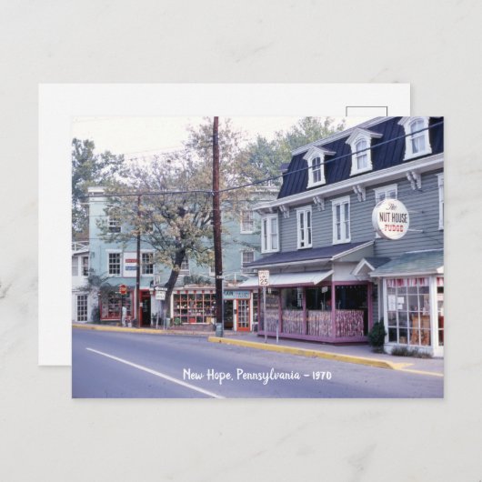New Hope, Pennsylvania 1970 The Nut House Fudge Briefkaart (Voorkant / Achterkant)