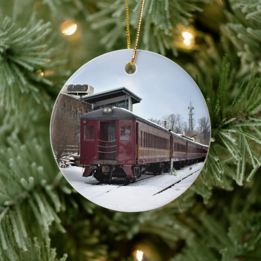 New Hope Train Winter Keramisch Ornament (Boom)