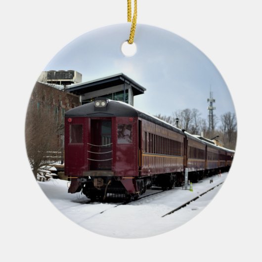 New Hope Train Winter Keramisch Ornament (Voorkant)