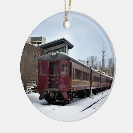 New Hope Train Winter Keramisch Ornament (Links)