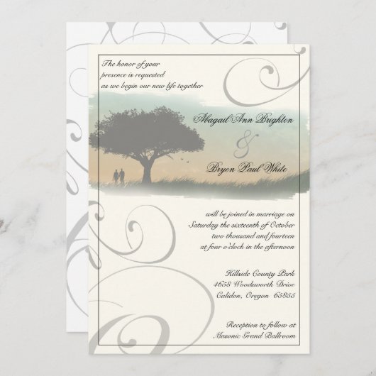 New Horizon Wedding Invitation Kaart (Voorkant / Achterkant)