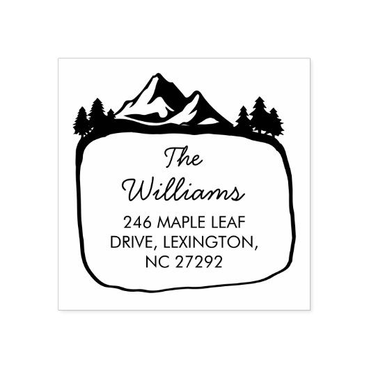 New House Address Announcement Outdoor Mountain  Rubberstempel (Afrduk)