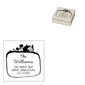 New House Address Announcement Rustic Garden Rubberstempel (Gestempeld)
