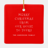 New House Family Keramisch Ornament (Achterkant)