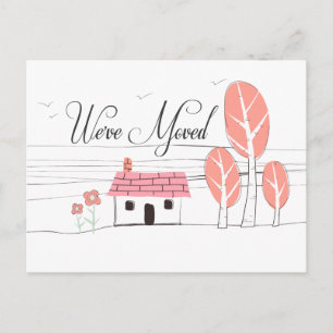 New House Home Notification Moving Post Card Aankondigingskaart