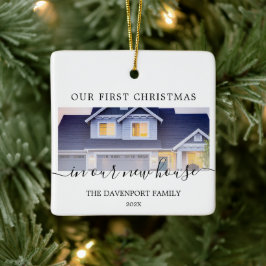 New House modern calligraphy Photo Ornament