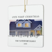 New House modern calligraphy Photo Ornament (Links)