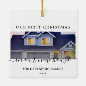 New House modern calligraphy Photo Ornament (Achterkant)