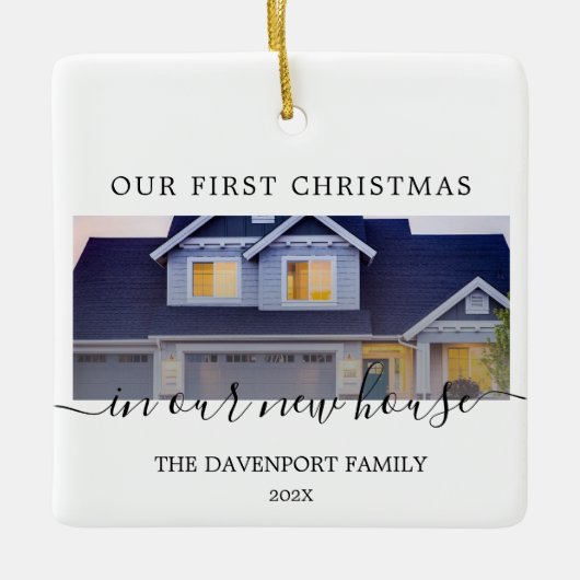 New House modern calligraphy Photo Ornament (Voorkant)