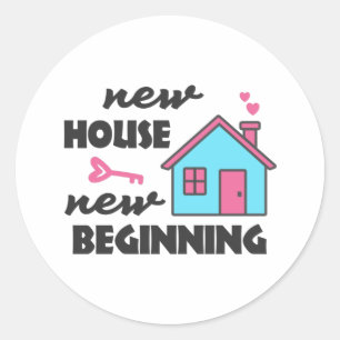 New House New Beginning Ronde Sticker