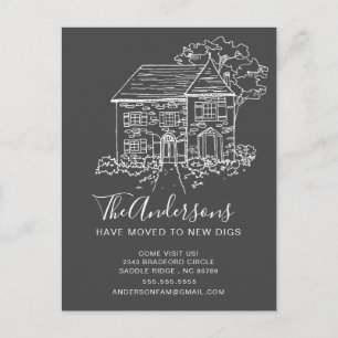 New House   Verplaatsingsaankondiging Aankondigingskaart