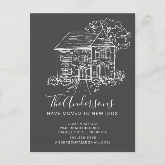 New House | Verplaatsingsaankondiging Aankondigingskaart (Voorkant)