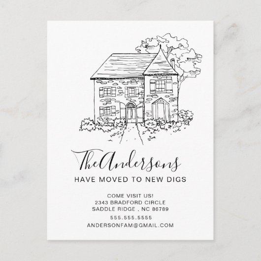 New House | Verplaatsingsaankondiging Aankondigingskaart (Voorkant)