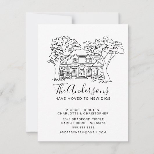 New House | Verplaatsingsaankondiging Kaart (Voorkant)
