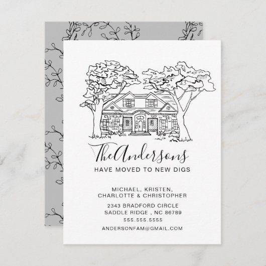 New House | Verplaatsingsaankondiging Kaart (Voorkant / Achterkant)