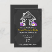 New House Warming Party Blackboard-module Kaart (Voorkant / Achterkant)