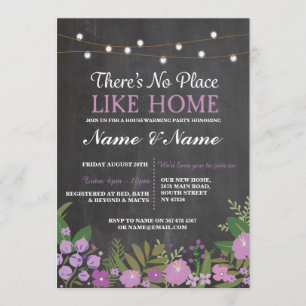 New House warming Sweet Home Key Chalkboard Invite Kaart