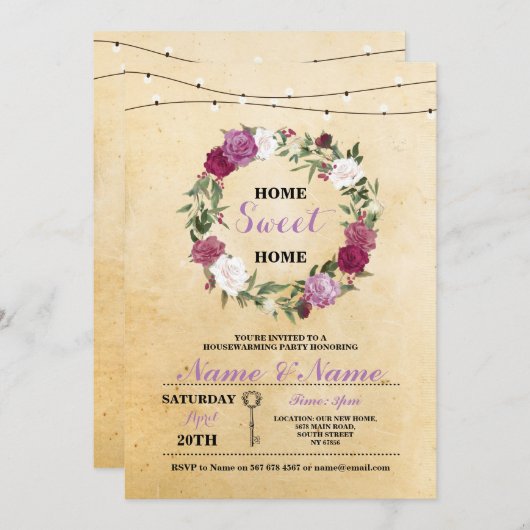 New Housewarming Home Sweet Home Key Robuuste uitn Kaart (Voorkant / Achterkant)