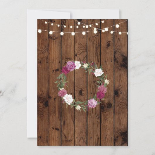 New Housewarming Sweet Home Key Wood Rustiet Invit Kaart (Achterkant)