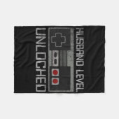 New Husband Level Unlocked Just Married Gamer Bach Fleece Deken (Voorkant (Horizontaal))