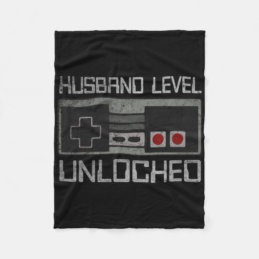New Husband Level Unlocked Just Married Gamer Bach Fleece Deken (Voorkant)