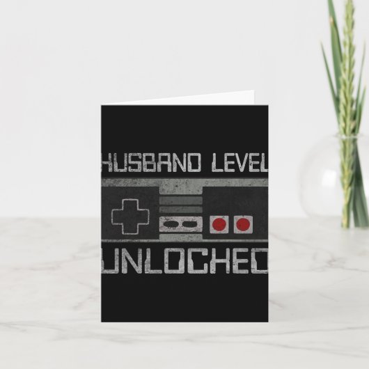 New Husband Level Unlocked Just Married Gamer Bach Kaart (Voorkant)