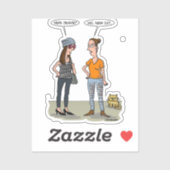 New jeans? No, new cat. Folded Greeting Card Sticker (Vel)