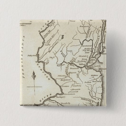 New Jersey 13 Vierkante Button 5,1 Cm (Voorkant)