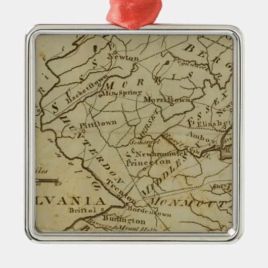 New Jersey 3 Metalen Ornament (Voorkant)