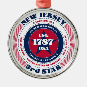 New Jersey 3e kerstboomornament van de staat Metalen Ornament
