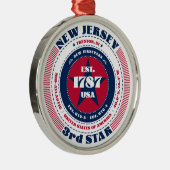 New Jersey 3e staat kerstversiering Metalen Ornament (Rechts)