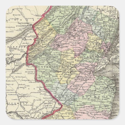 New Jersey 8 Vierkante Sticker (Voorkant)